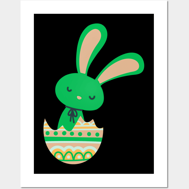 Green Easter Bunny Wall Art by GBDesigner